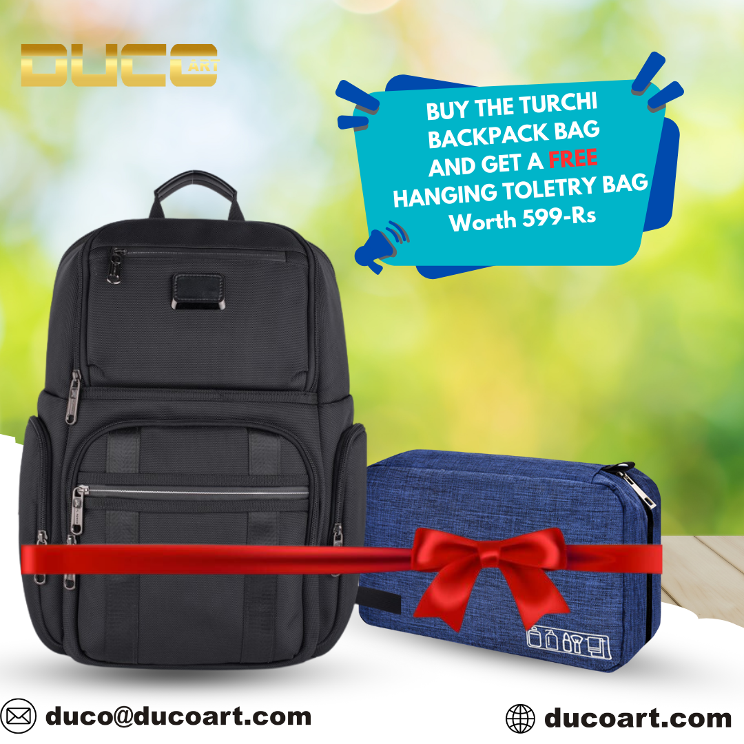 PB11+HA2 |  DucoArt Tuchi Backpack travel lifestyle bag get Free Toiletry Bag