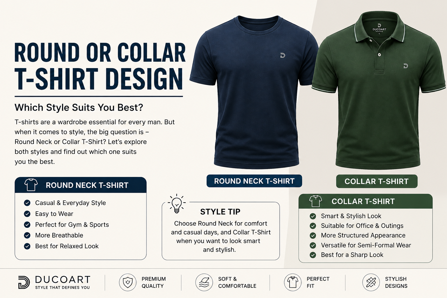 ROUND &  COLLAR T-SHIRT